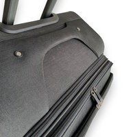 Europe Travel - Koffer - Zacht Stof Polyester - Zwart - groot 68 x 41 x 26/28 cm