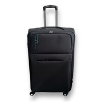Europe Travel - Stoffen Koffer Zwart - 4 zwenk wielen - Polyester -Extra groot 77 cm