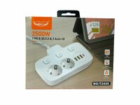 Stekkerdoos met USB-C 20W Snellader - 2 Stopcontacten - 4 USB Poorten 1.8 Meter 