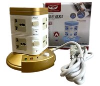 Stekkerdoos met USB-C - Met Schakelaar - 8 Stopcontacten - 3 USB Poorten + LED nachtlampje- Snellader - 1.9M Universeel 