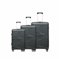 Koffers set van 3 stuks - Licht Zwart - 55/65/75 cm