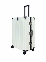 Koffer handbagage met harde schaal, PC ABS aluminium 4 metalen hoeken voor bescherming wit