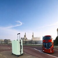 Koffer met harde schaal, PC ABS aluminium&nbsp;&nbsp;Licht groen 85L Grote maat L