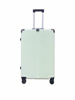 Kofferset met harde schaal, PC ABS aluminium&nbsp; 2 delig&nbsp;Grote koffer + handbagage donker donker + Licht groen