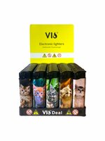 Klik Aanstekers 50 stuks - navulbaar - katten print - VIO&reg; Lighter