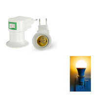 Stekker EU met E27 fitting + aan/uit schakelaar mix 5 stuks