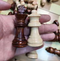 Chess Houten schaakbord set - 38x38cm - ingebouwde opberglade + Extra Koninginnen