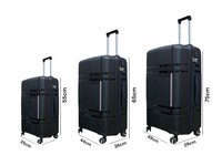 Handbagage koffer 55CM met 4 wielen 360 graden spinner ( zwart ) -&nbsp;100% polypropyleen - editie 2025