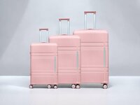 Handbagage koffer 55CM met 4 wielen 360 graden spinner pastelroze -&nbsp;100% polypropyleen - editie 2025