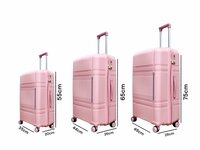 Koffers - Luxe - Set van 3 -  donkerroos - 55/65/75 cm -&nbsp;100% polypropyleen - editie 2025