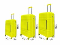 Large XL suitcase 75cm - up to 35kg - 4 wheels 360 degree spinner yellow - 100% polypropylene - 2025 edition