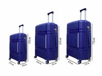 Luxe koffer groot 65cm - tot 28kg - 4 spinner wielen - donkerblauw -&nbsp;100% Polypropyleen - 2023 Edition