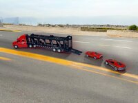 Vrachtwagen - DIE-CAST - autotransporter&nbsp;+ 2 mini auto's 3in1 - pull-back drive Truck R