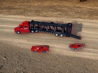 Vrachtwagen - DIE-CAST - autotransporter&nbsp;+ 2 mini auto's 3in1 - pull-back drive Truck R