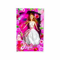 Prinsessen-pop met een leuke outfit en unieke stijl - Met prachtige witte galajurk 29CM