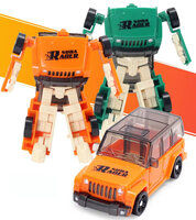 Fighter Warrior Bots - Suba Racer &ndash; 2-in-1 Transformeerbare Robot &amp; auto oranje