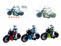 Race motorfiets speelgoed - met sirene en licht  - frictie aandrijving Groen
