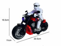 Race motorfiets speelgoed - met sirene en licht  - frictie aandrijving rood