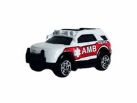 Vrachtwagen Ambulance + auto en helikopter - DIE-CAST - autotransporter + 2 mini auto's 3in1