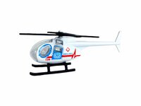 Vrachtwagen Ambulance + auto en helikopter - DIE-CAST - autotransporter + 2 mini auto's 3in1