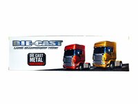 DIE-CAST - Vrachtwagen brandweerauto's - autotransporter + 2 mini auto's 3in1