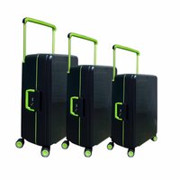 Bubule Hardcase suitcase set black - 3 pieces - TSA lock - wide handle