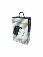 Stekkerdoos met 6 Stopcontacten, 2 USB-poorten + 1 USB-C - 2500W - 2 Meter - zwart -Lucky Hawk