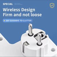 Europese stekkerdoos, 3 stopcontacten zonder verlengkabel met 2 USB 1 Type-C-poorten