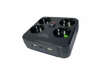 Europese stekkerdoos, 4 stopcontacten zonder verlengkabel met 2 USB 1 Type-C-poorten