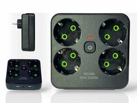 Europese stekkerdoos, 4 stopcontacten zonder verlengkabel met 2 USB 1 Type-C-poorten