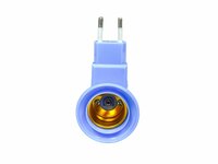 Stekker EU met E27 fitting + aan/uit schakelaar E27 - blauw -