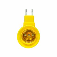 Stekker EU met E27 fitting + aan/uit schakelaar E27 - geel-