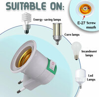 Stekker EU met E27 fitting + aan/uit schakelaar E27 - roze-