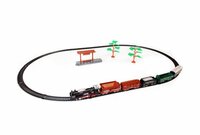 Elektrische trein - Klassieke Stoomlocomotief - Met Wagons, Spoor en LED licht - Spoorwegwagen - 23 delen