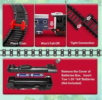 Elektrische trein - Klassieke Stoomlocomotief - 103X78 cm - Met Wagons, Spoor en LED licht - Spoorwegwagen - 17 dele