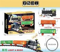 Elektrische trein - Klassieke - Met Wagons, Spoor en LED licht - Spoorwegwagen - 9 delen ( 74X74 cm )