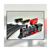 Elektrische trein - Klassieke Stoomlocomotief - Met Wagons, Spoor en LED licht - Spoorwegwagen - 18 delen