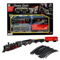 Elektrische trein - Klassieke Stoomlocomotief - Met Wagons, Spoor en LED licht - Spoorwegwagen - 18 delen