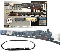 Elektrische trein - Klassieke Stoomlocomotief - Met Wagons, Spoor en LED licht - Spoorwegwagen - 19 delen