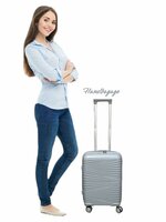 Koffer - Handbagage - 55cm - Grijs - Siliconen/Polypropyleen