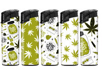 Aanstekers met Ganja Weed Print - 50 stuks - cannabis design lighters TOM&reg;