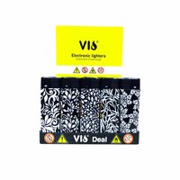 Aanstekers klik tray van 50 stuks - Navulbaar - zwart  wit print