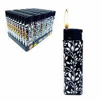 Aanstekers klik tray van 50 stuks - Navulbaar - zwart  wit print