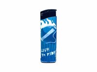 Aanstekers - klik - Navulbare Fix Flame  - 50 stuks per tray Unilite Rock-'n-roll Print