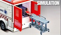 Ambulance speelgoed voertuig 25cm - pull back aandrijving - met sirene-geluid en lichtjes op - S.O.S 112 