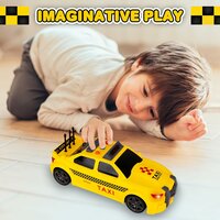 City Taxi - speelgoed taxi met geluids- en lichteffecten - frictiemotor - 1:16