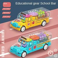 Schoolbus speelgoed - GearWheel - met lichtjes en muziek - rijdt all round - 20CM