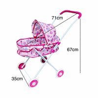 Poppenwagen roze gestipt - Roze Luipaard