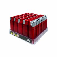 Aanstekers Bedrukbaar - Rood Transparant 50 stuks - Verstelbare &amp; navulbaar