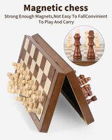 Luxe Magnetische Schaak- en Dambord - 39cm Inklapbare 2-in-1 Houten schaak Set